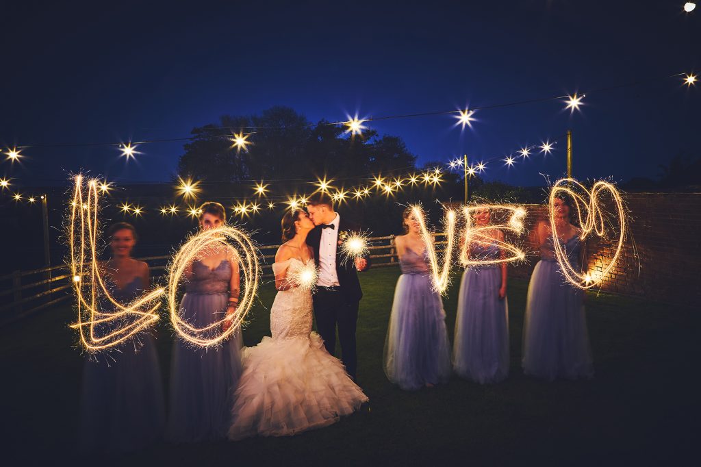Love written with sparklers by Nova