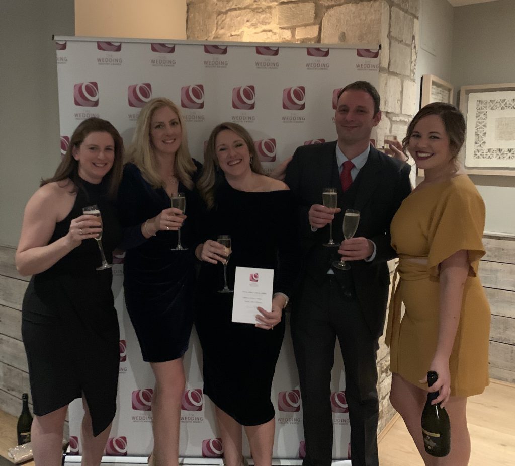 Sarah, Rosie, Claire , Rich & Nat collecting the highly commended award for 'Events Team' at the 2019 TWIA regional awards.