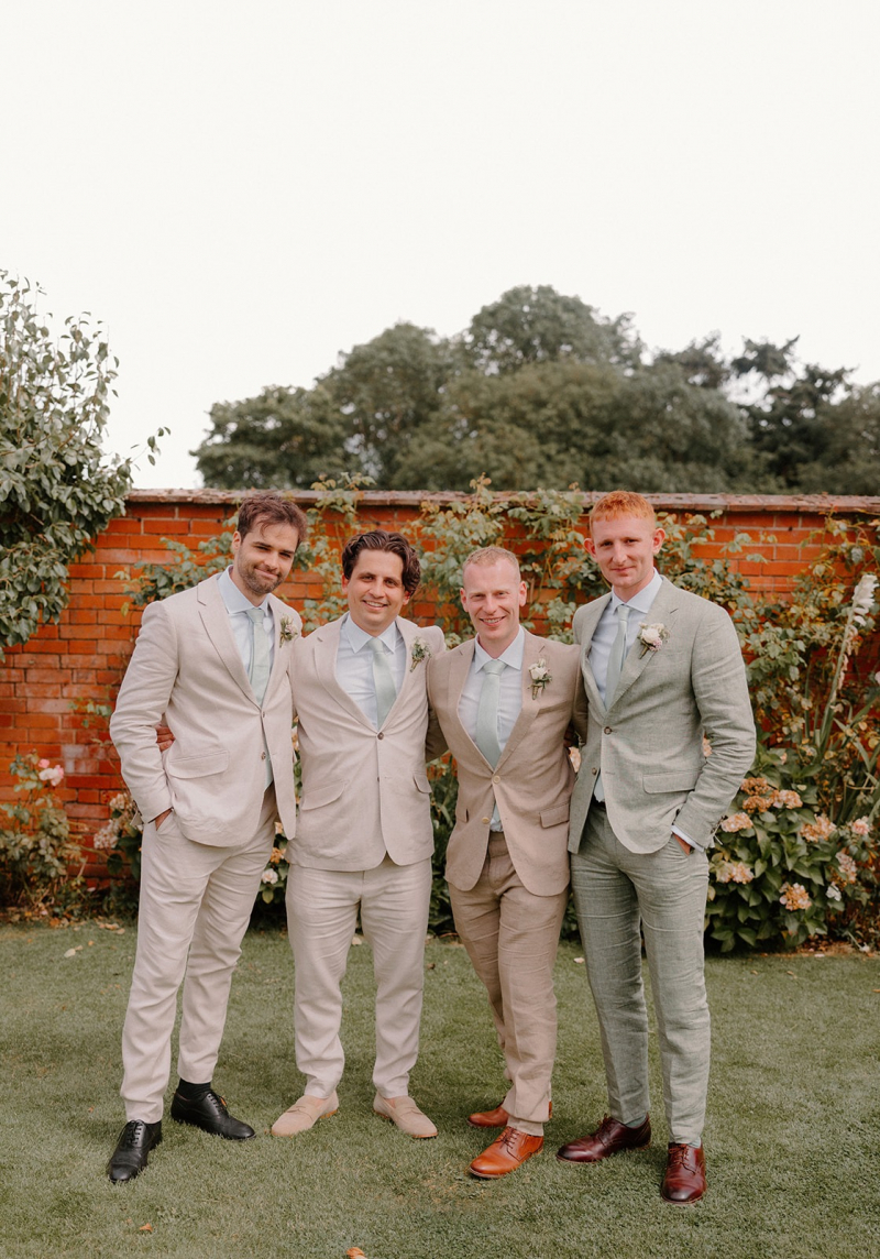 The Groomsmen in the Walled Garden | Sophie Mort Photography